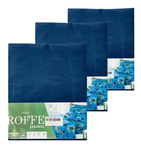 Pack of 3 Adjustable Queen Size Sheets 220 X 240 Cm - Roffe 42