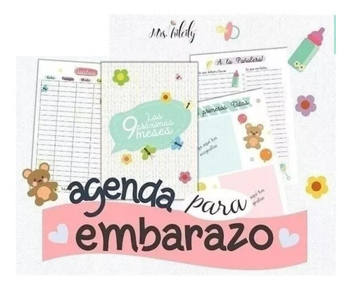 Kit Imprimible / Agenda De Embarazo Diario Embarazada 0