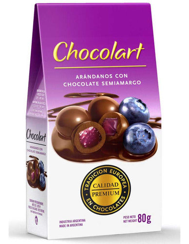 Chocolart Arandanos Con Chocolate Semiamargo 80g 0