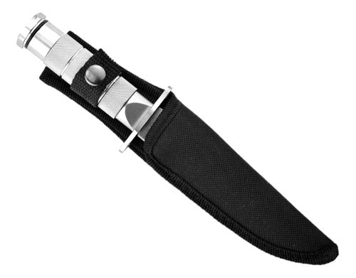 Silver Rambo Style Knife with Tactical Survival Accessories 1