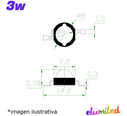 LED Chip 3 Watts UV Ultraviolet 390-395 Nanometers 2