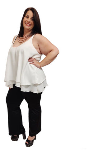 Simona Y Sus Petates Black Layered Chiffon Tank Top - Plus Sizes 7