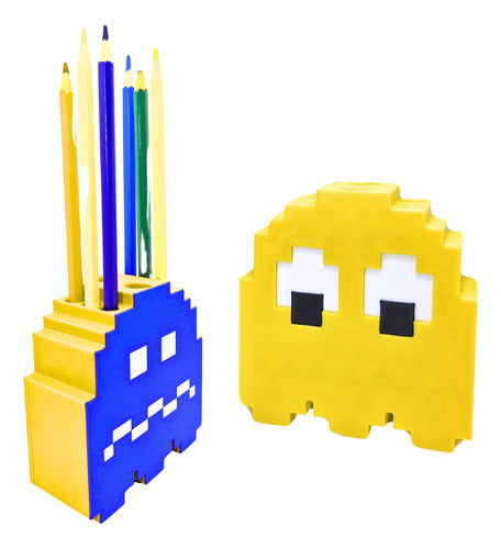 Fantasma Pacmanc Calendario Porta Lapices 3d Makeme 4