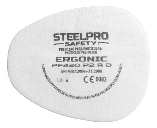 Steelpro Ergonic Half Mask 100s + Pair of F500VG Filters A1 4