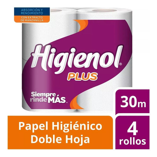 Higienol Toilet Paper Pack of 10 Rolls - 30m Double Sheet x 4 Units 0