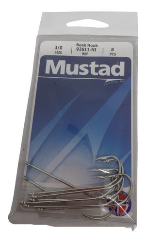 Mustad 92611 Hook Size N° 3/0 Pack of 8 Units 0