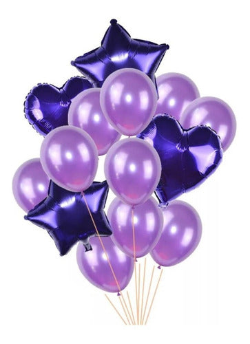 Fiesta Metallic Purple Balloon Set - 14 Units 0