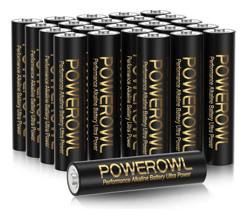 Powerowl High Capacity AA Alkaline Battery Pack of 24 0