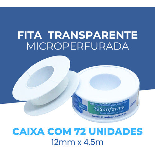 Fita Trasparente Microperfurada Sanfarma 12mm X 4,5m 72 Unid 1