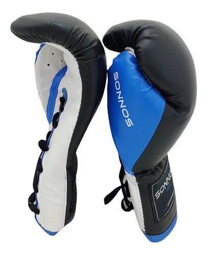 Professional Sonnos SGP 10 Oz Boxing Gloves with Lace Closure - Red/Blue 2