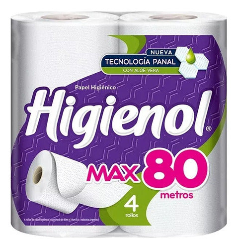 4 Paquetes  Papel Higiénico Higienol Max 80mts X4 0