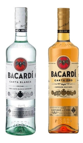 Bacardi Gold Rum + Bacardi White Rum 750cc + Gift Set 0