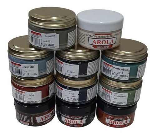 Arola Leather Cream 60 cc Pot Olive Color Distrilaf 2