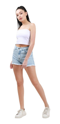 Kleff Denim Short Jeans Denim Rigido Con Brillos Ultima Tendencia 2