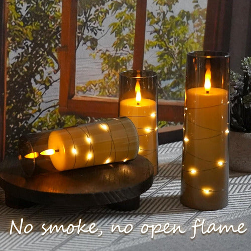 Kakoya Romantic LED Candles Set of 9 with Acrylic Star 3