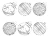 XmasExp 12 Christmas Balls - 3 Designs Diamond Grey 7cm 0