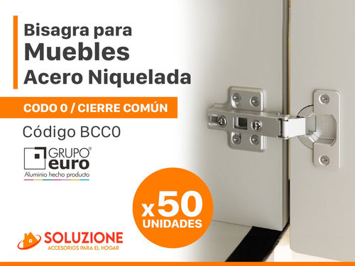 Bisagra 35mm Codo 0 Grupo Euro Cierre Común X 50 Unidades 1