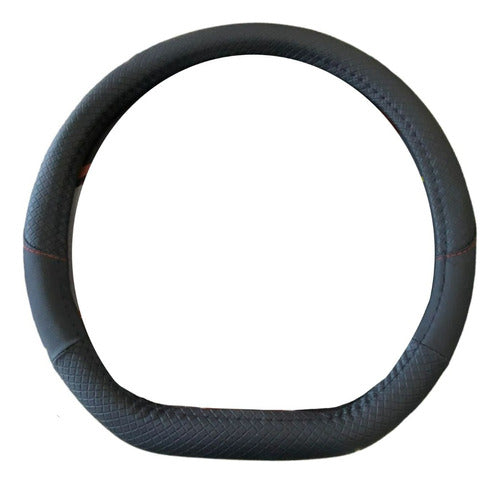 Black 38cm Flat Base Steering Wheel Cover 0