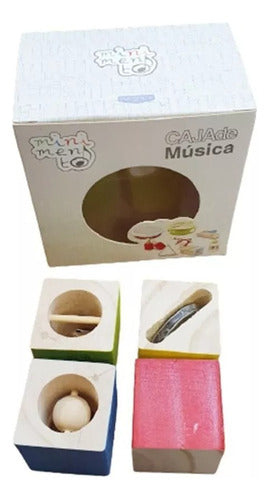 Cubos Sonoros X4 Estimulación Musical Bebés Apilables Madera 7