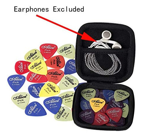 Rayzm Guitar Picks, 50-Piece Set in Durable Fabric Case 1