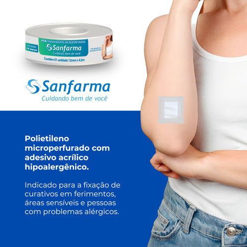 Fita Trasparente Microperfurada Sanfarma 12mm X 4,5m 6 Unid 2