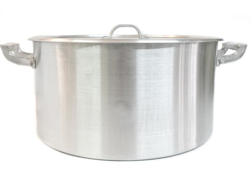 Professional Gastronomic Aluminum Pot with Lid 34x17cm 15L 0