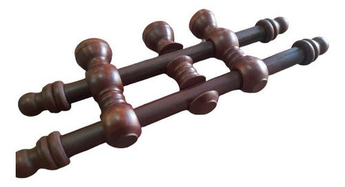 Double Wengue Wooden Rod 22mm - 1.80m with Supports and Terminals 0