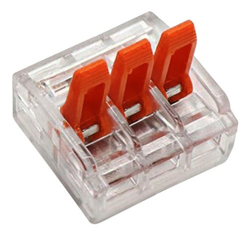 Conector Derivador Rápido 3 Cables Ø6mm² Transparente Pack 4 1