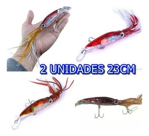 3 Señuelos Camarones Notilucentes + 3 Señuelos Siliconas 2