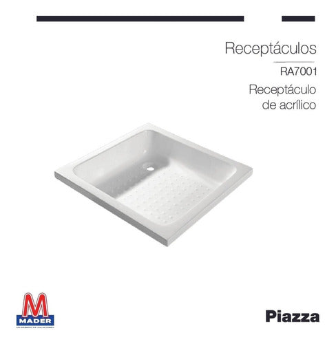 Receptaculo De Ducha Acrilico Piazza 70x70 Baño Ra7001 1