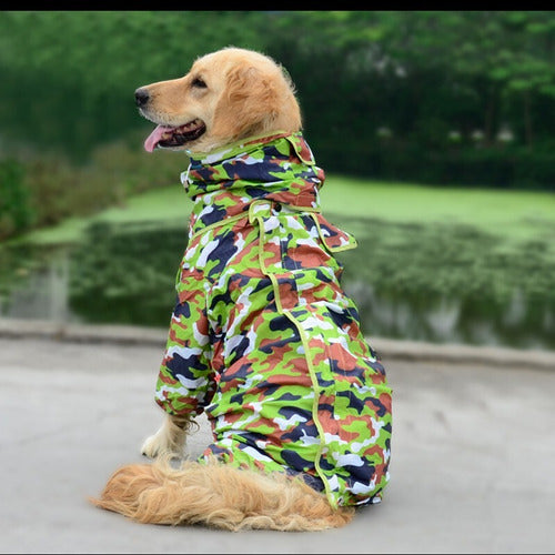 Roupa Para Cachorro Grande Capa De Chuva Impermeável 2