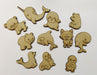 10 Aquatic Sea Animals 10cm Fibrofacil MDF Souvenirs 0