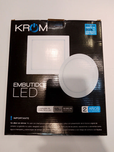 Krom Round White LED Ceiling Light 18W Warm/Cool Light 0