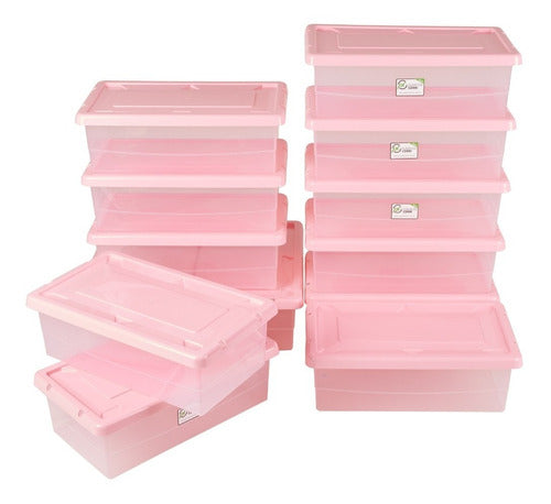 Plásticos Cerri Multi-Purpose Stacking Shoe Organizer Box Set X6 0