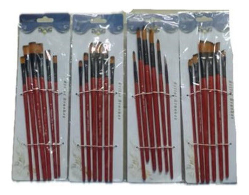 Artist Brushes 18 Brushes in 3 Sets of 6 Units (Similar to Marta) Wooden Handle 0