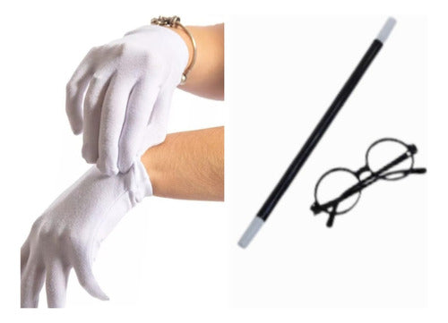 Regalos Md Combo Mago Varita Magica Anteojos Guantes Blancos Disfraces 0