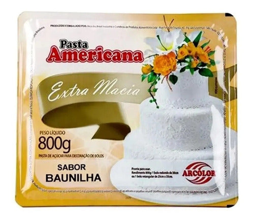 Kit 2 Pasta Americana Baunilha Extra Macia Arcolor 800gr 0