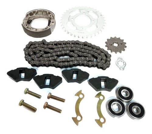 Henko Kit Transmisión Motos 110 Cadena Corona Piñón + Ruleman P 0