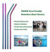 VEHHE 8x Reusable Stainless Steel Rainbow Straws 265mm 7