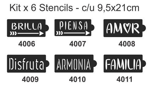 Noreste Ideas Stencil Palabra 9.5x21cm Kit X6u - Choose Your Favorites 3