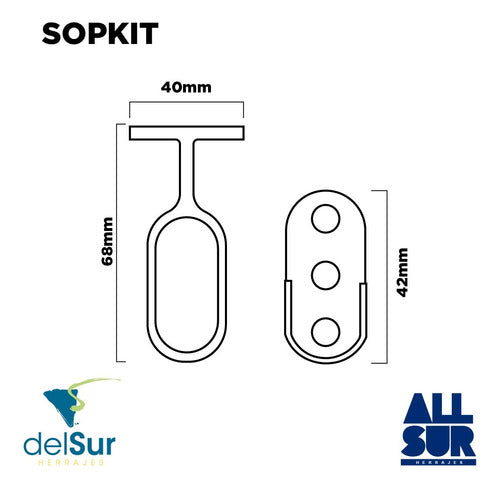 Kit De Soportes Para Caño Oval Perchero Placard Metálicos F 1