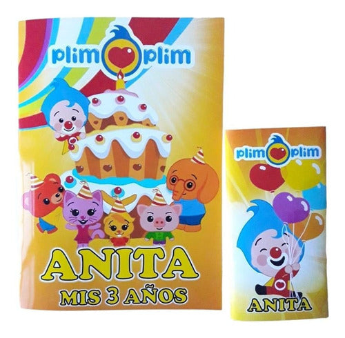 Libritos Para Pintar Personalizados Souvenirs Plim Plim Libritos Y Colores X 35u 0