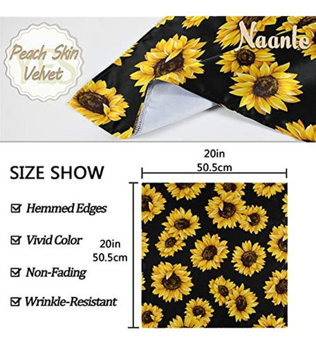 Servilletas De Tela De Girasol Naanle Juego De 4 Servilletas 2