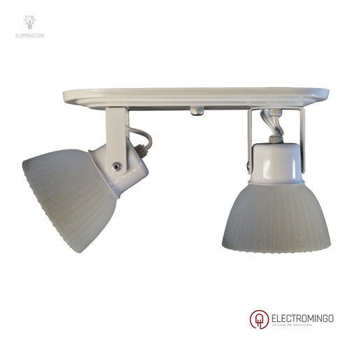 Lumipack Aplique Spot 2 Luces Ovalado Blanco Tulipa Vidrio 2