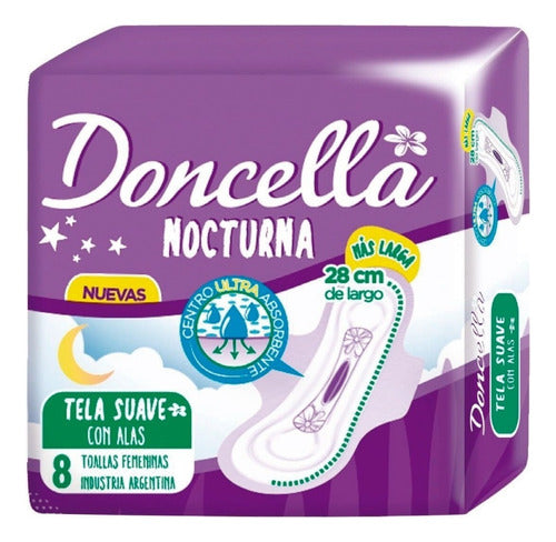 Doncella Nocturna Toallas Femeninas Con Alas Largas X 24 Uni 1