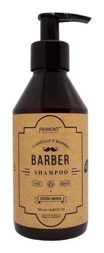 PRIMONT Barber Shampoo for Hair and Beard 250ml - Primont Barber Shampoo Pelo Barba Hombre 250Ml Local