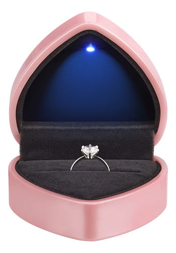 Joyero, Estuche Con Forma De Corazon Con Luz Led - Rosa 0