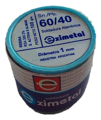 Eximetal Rollo De 60% Estaño / 40% Plomo X 100gr 1,0mm 0