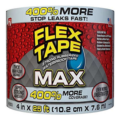 Flex Seal Products Cinta Flexible Max - Transparente 4 In X 25 Pies 0