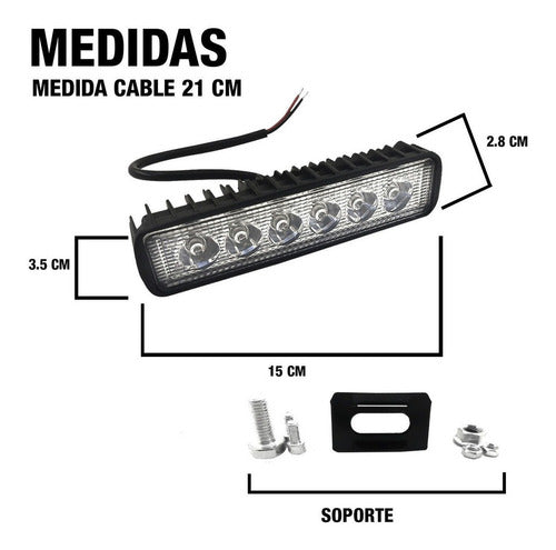 G60 Juego 2 Faros Auxiliares Barra Rectangular 6 Led Calidad 3